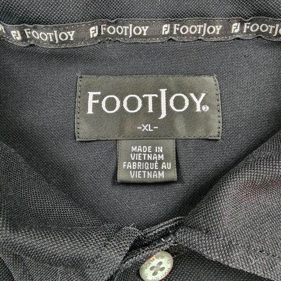Footjoy Shirt Mens XL Black Polo Short Sleeve Performance Golf Elmira CC Logo - Picture 2 of 15